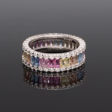 Színes bagett Cirkónia Ezüst gyűrű 