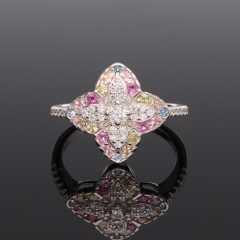 Színes Clifford Cirkónia Ezüst gyűrű 