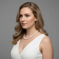   Klasszik Tenyésztett Gyöngysor - 9,5 mm - Díszes Ezüst zárszerkezettel 