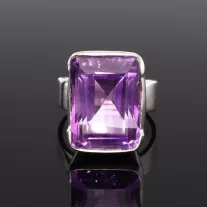  Fazettált Ametiszt ÉKKŐ gyűrű-Szögletes