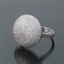 Cirkónia köves gyűrű félgömb fehér