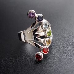 Csakra Ezüst Gyűrű Legyező