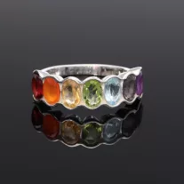 Csakra sorköves gyűrű - OVÁL