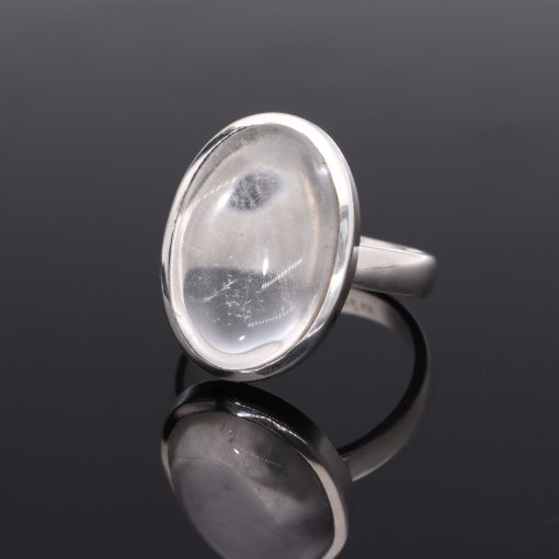 Ovál Hegyikristály ezüst gyűrű letisztult ezüst foglalattal
