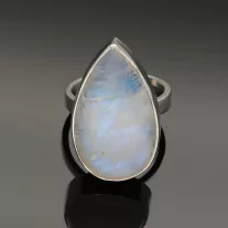 Holdkő ezüst gyűrű csepp 58-as