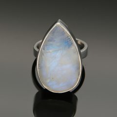 Holdkő ezüst gyűrű csepp 58-as