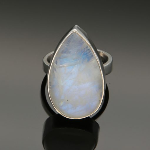 Holdkő ezüst gyűrű csepp 58-as