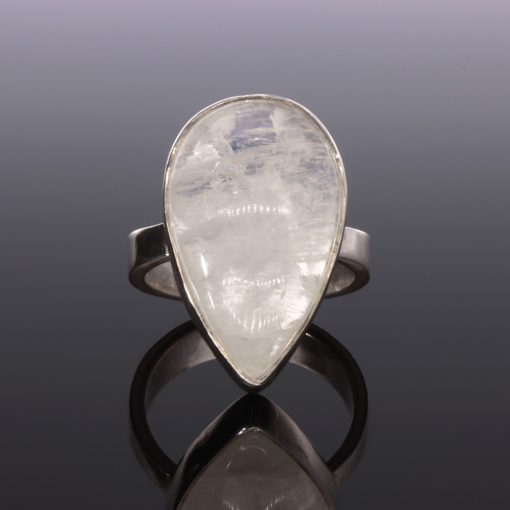 Holdkő ezüst gyűrű csepp 52-es