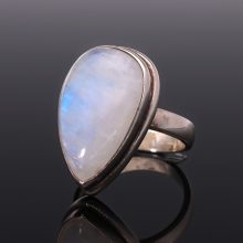 Holdkő ezüst gyűrű csepp