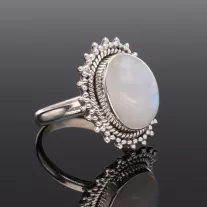 Ovál Holdkó gyűrű díszített-ovális foglalattal