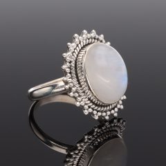 Ovál Holdkó gyűrű díszített-ovális foglalattal