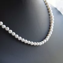  Tenyésztett Gyöngysor - 6,5 mm fehér