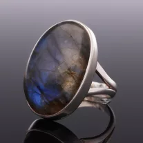 Domború Labradorit ezüst gyűrű
