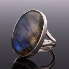 Domború Labradorit ezüst gyűrű