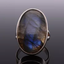 Domború Labradorit ezüst gyűrű