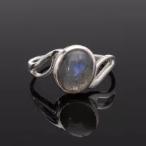 Aszimmetrikus hullám ezüst gyűrű - Labradorit