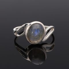 Aszimmetrikus hullám ezüst gyűrű - Labradorit