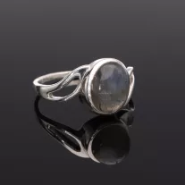 Aszimmetrikus hullám ezüst gyűrű - Labradorit