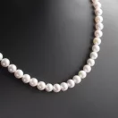  Sósvízi tenyésztett Gyöngysor -8 mm fehér - Díszes Ezüst zárral