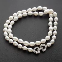  Sósvízi tenyésztett Gyöngysor díszes Ezüst zárral