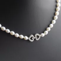  Sósvízi tenyésztett Gyöngysor díszes Ezüst zárral