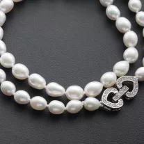  Sósvízi tenyésztett Gyöngysor díszes Ezüst zárral