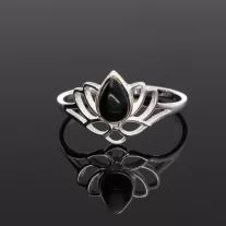 Lótusz Ónix gyűrű 