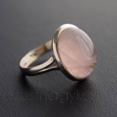 Rózsakvarc Ovál ezüst gyűrű
