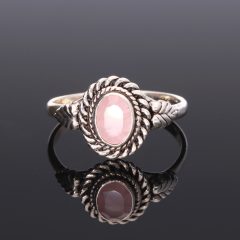 Rózsakvarc antikolt Ezüst gyűrű 