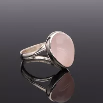 Csepp Rózsakvarc gyűrű nyittott gyűrűsínnel