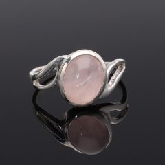 Aszimmetrikus hullám ezüst gyűrű - Rózsakvarc