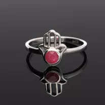 Hamsa Rubin gyűrű 