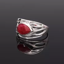 Csepp Rubin modern Ezüst gyűrű