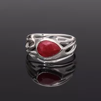 Csepp Rubin modern Ezüst gyűrű