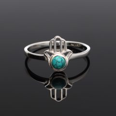 Hamsa türkiz színű Howlit gyűrű 