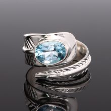 Leveles nyitott Topáz ezüst gyűrű 