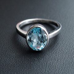 Kék Topáz Gyűrű - 10 mm-es ovális kővel