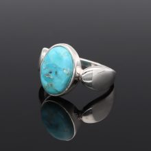 Ovál Türkiz ezüst gyűrű modern gyűrűsínnel