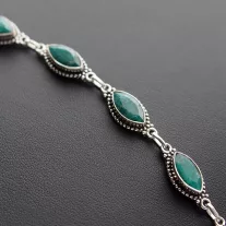 Smaragd Ezüst karkötő bogyós foglalattal