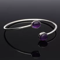 Ezüst karperec Ovál Ametiszttel