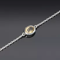 Vékony Anker karkötő ovális Citrin