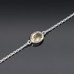 Vékony Anker karkötő ovális Citrin