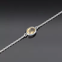 Vékony Anker karkötő ovális Citrin