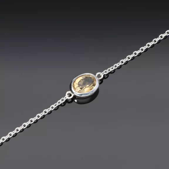 Vékony Anker karkötő ovális Citrin