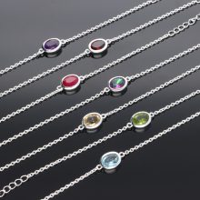 Vékony Anker karkötő ovális Citrin