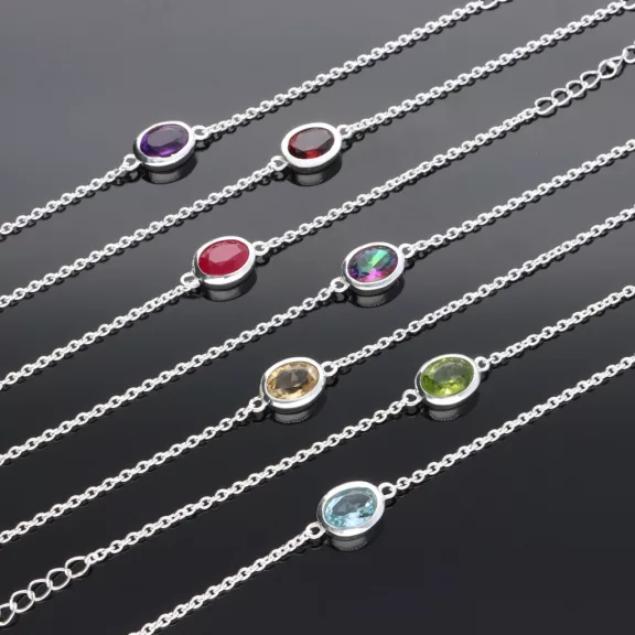 Vékony Anker karkötő ovális Citrin