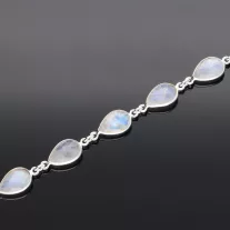 Ezüst karkötő Csepp Holdkővel