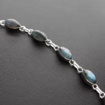 Navett Labradorit Ezüst karkötő
