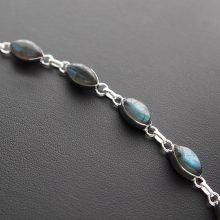 Navett Labradorit Ezüst karkötő