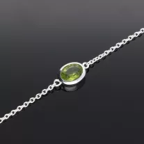 Vékony Anker karkötő ovális Olivinnel